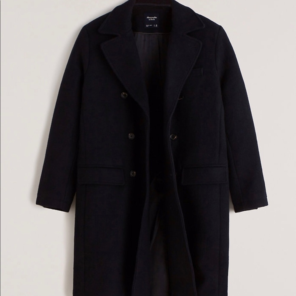 Brand News Abercombie Wool-Blend Great Coat - Picture 2 of 4